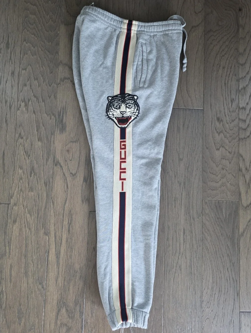 New Gucci Tiger Track Sweatpants In Grey EXCELLENT CONDITION 100% Authentic XS